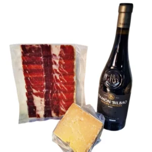 Pack ibérico bellota para 2 personas con jamón, queso y vino