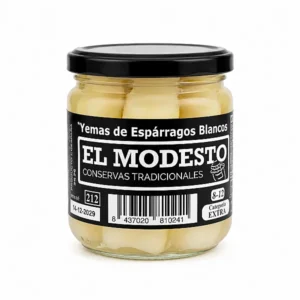 Tarro cristal de yemas de espárragos blancos El Modesto 8/12 categoría extra