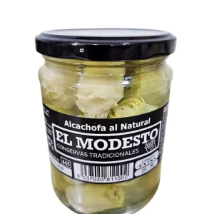Tarro de cristal de alcachofas al natural 20/25 calidad extra El Modesto