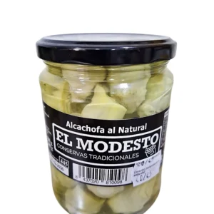 Tarro de cristal de alcachofas al natural 40/45 calidad extra El Modesto