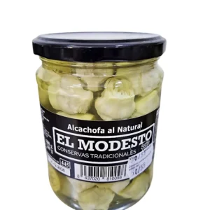 Tarro de cristal de alcachofas al natural 50/60 calidad extra El Modesto