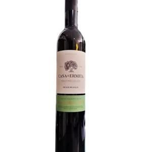 Botella oscura de vino dulce blanco Casa de la Ermita 50 cl