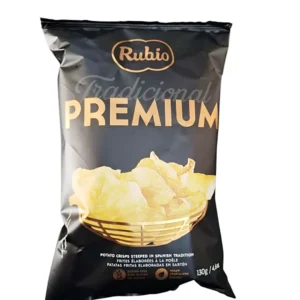 Bolsa negra de Patatas fritas Premium tradicional Rubio 130 g