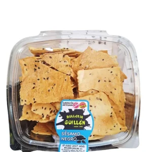 Tarrina de tortitas de sal con sésamo negro Bollería Guillén